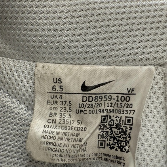 Nike Air Force One Women's 6.5 White Leather Athleisure Streetwear Skater Y2K - Picture 7 of 8